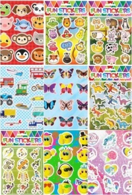 HENBRANDT Kids Stickers Sticker Sheets Party Bag Fillers 1 - 120 Sheets- Many Designs