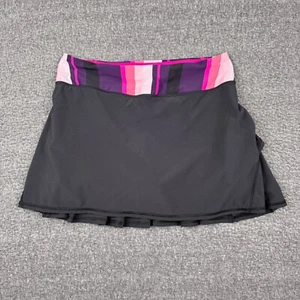 Lululemon Pace Setter Rock Skort Damen 6 schwarz Rüschen Tasche Tennis Laufen - Bild 1 von 6