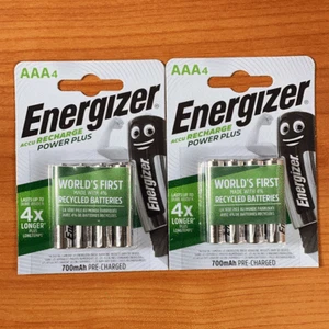 Energizer AAA Rechargeable Batteries 700mAh NiMH Power Plus PreCharged HR03 ACCU - Picture 1 of 8