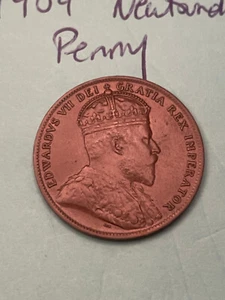 1909 1C Newfoundland Canada Large One Cent Copper Penny King Edward VII - Picture 1 of 24