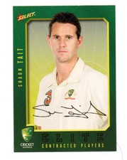 2008-09 ELITE CRICKET CONTRACT PLAYER FOIL SIGNATURE CARD - FS21 Shaun TAIT