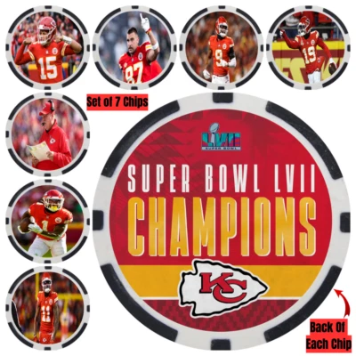 KANSAS CITY CHIEFS 2023 SUPER BOWL LVII CHAMPS - POKER CHIP SET (7) - Image 1 of 2