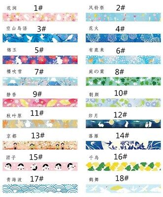 Kyoto Decoration Sticky Washi Tape DIY Scrapbooking Masking Tape Diary Sticker • 1.63€
