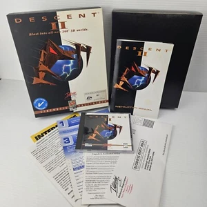 RARE 1996 Descent 2 Big Box PC Game CD-ROM Interplay Parallax Boxed With Manual - Picture 1 of 9