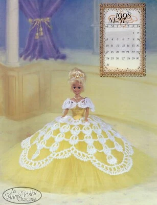 Fashion Doll Royal Wedding Ball Gown Dress Crochet Pattern Miss May 1998 - Image 1 of 3