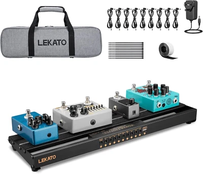 LEKATO Pedalboard, Pedalboard mit integriertem Pedalnetzteil, 19,1 * 5,1 * 1. - Bild 1 von 4