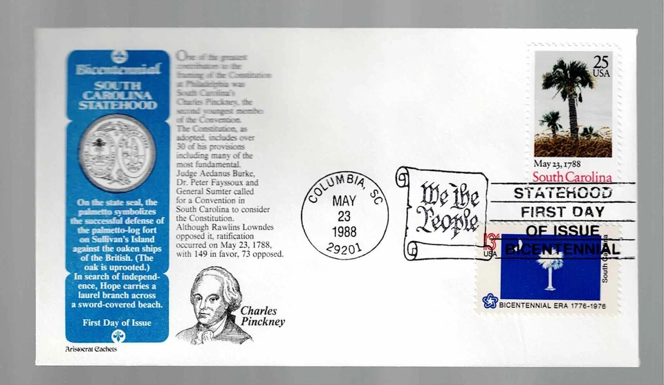 US Scott #2343, First Day Cover 5/23/88 Columbia COMBO Bicentennial - Image 1 of 1