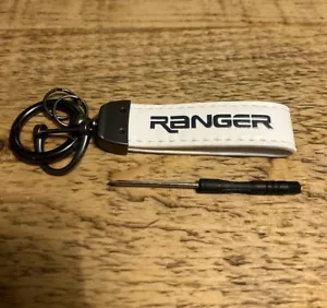 Ford Ranger Leather Keyring White Accessories - Picture 1 of 1
