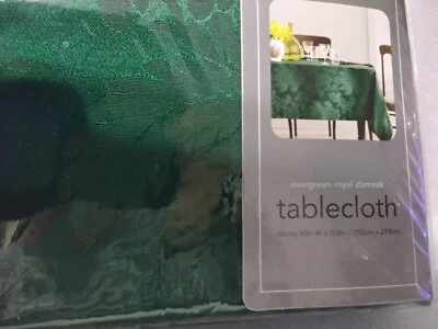 Martha Stewart Evergreen Royal Damask Tablecloth Round 70" New - Image 1 of 3