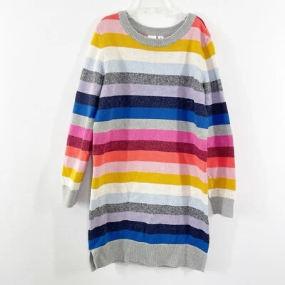 Vestido Suéter Tejido Intarsia Rayas Arco Iris GAP Niñas Talla 12 Vacaciones Navidad Foto 1 de 4