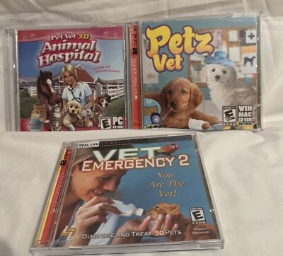 Petz Vet, Pet Vet 3D Animal Hospital & Vet Emergency 2 CD-ROM Software 2 Discs - Image 1 of 2