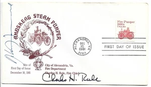1981 FDC, FIRE PUMPER, SPECIAL CACHET SIGNED - Picture 1 of 1