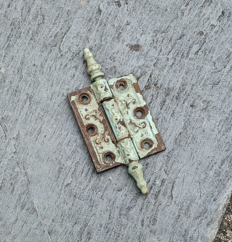VTG 1 Eastlake Metal Ornate Door Hinge Hardware Steeple Top Victorian Decor    2 Cover