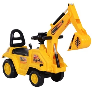Ride On Car Toy Excavator Digger Pulling Cart Pretend Play Construction Truck - Picture 1 of 20