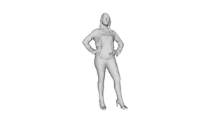 Printle E Femme 142--Gorgeous Woman Hands on Hips Figure for Dioramas Train Sets - Picture 1 of 11