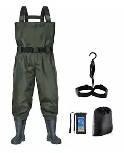 BELLE DURA Chest Fishing Waders Waterproof Light Weight Bootfoot Unisex M12 Gree - Picture 1 of 5