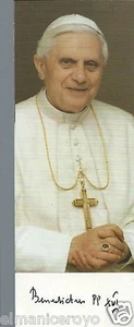 SANTINO BENEDETTO XVI CON PREGHIERA SUL RETRO PONTIFICIA OPERA PROPAGAZIONE FEDE - Picture 1 of 1