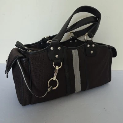 Bally Carla Canvas Leather Boston Bag - Image 1 of 4