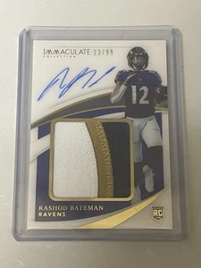 Immaculate Rashod Bateman 2021 RPA/99 novato (parche de 3 colores) RAVENS - Imagen 1 de 3