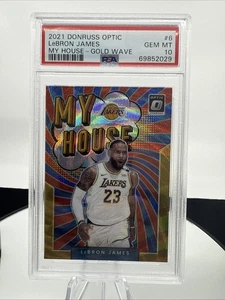 2021 Lebron James Donruss My House Gold Wave Psa 10 Low POP - Picture 1 of 2
