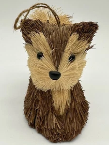 Fox Figurine Ornament Wood Buri Bristle Nature Fall Cottage Farmhouse - Picture 1 of 8