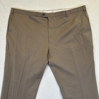 Pantalones pantalones Kenneth Cole Awearness para hombre 50x 30 marrón claro frente plano lana Foto 1 de 4