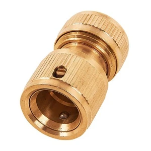 Brass Auto Water Stop Female Hose Pipe 1/2" Connector Hoselock Clip - Picture 1 of 7
