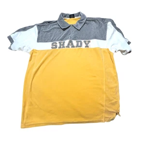 Shady Ltd. Velour Polo Mens 2XL Yellow Eminem Vintage 90s 1/2 Zip Hip Hop - Picture 1 of 11