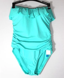 BLEU ROD BEATTIE Ruffle Bandeau One PC Swimsuit Size 10 Wave Runner Retail $125 - Picture 1 of 3