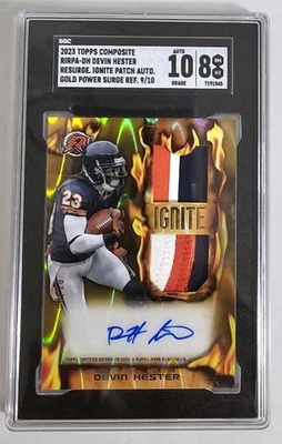 2023 Topps Composite 9/10, Devin Hester, Gold Patch Auto Refractor, SGC 10/8 HOF - Image 1 of 2