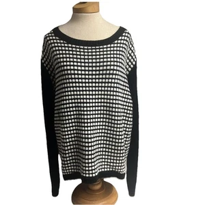 Love Change Size 3X Black /White Sweater l/S Scoop Neck Made In Italy - Picture 1 of 8
