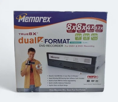 MEMOREX TRUE8X 40X/12X IDE ATAPI Internal Desktop DVD Burner Writer Drive Black - Image 1 of 4