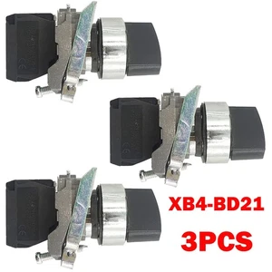 Interruptor selector 3 piezas XB4-BD21 metal negro 22 mm 2 posiciones permanecer puesto 1NO XB4BD21 - Imagen 1 de 16