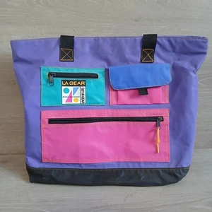 LA GEAR Vintage 80s 90s Retro Neon Colorblock Gym Duffel Travel Bag Vapor Wave  - Bild 1 von 9