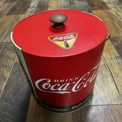 Reproduction Vintage Style Coca-Cola Ice Bucket With Lid - Image 1 of 4