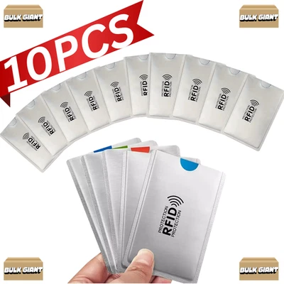 BULK GIANT 10x RFID Debit Credit Bank Card Sleeve Wallet Blocking Protector Holder UK
