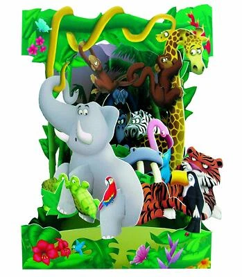 Santoro London Jungle Life Greeting Card 3D Interactive Swing Card  - Image 1 of 2