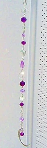 CRYSTAL MOON SUNCATCHER- PURPLES-PRISMS-MEDITATIONAL,-11"-HANDCRAFTED- # 944 - Picture 1 of 3