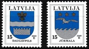 Lettland - Freimarken Wappen Satz postfrisch 2000 Mi. 521-522 I - Bild 1 von 1