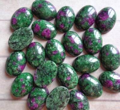 2pcs Oval 13x18mm Natural/Synthetic Semi Precious Loose Gemstone Cabochon Cameo - Image 1 of 4