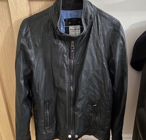 pull and bear leather jacket mens