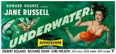 SUBAQUÁTICO! (1955) - Quadro de avisos 27"x58" - ENORME pôster de filme de alta resolução! - Imagem 1 de 4