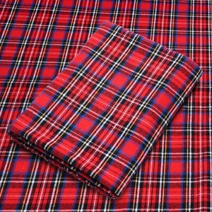 Red Tartan Plaid Cotton Flannel Fabric - 60" Wide - Sold by the Yard and Bolt - Picture 1 of 6