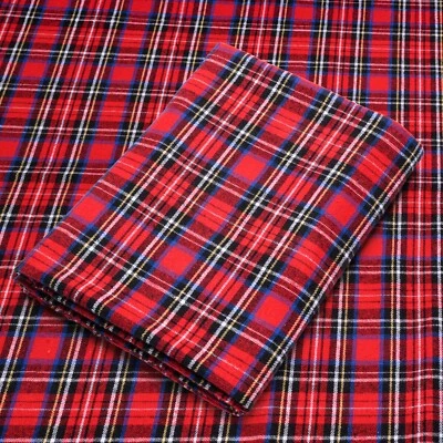 Tela de franela de algodón a cuadros tartán rojo - 60" de ancho - Se vende por yarda y perno Foto 1 de 4