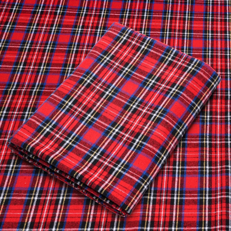 Red Tartan Plaid Cotton Flannel Fabric - 60" Wide - Sold by the Yard and Bolt - Image 1 of 4