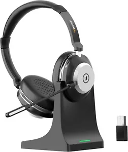 Wantek Bluetooth Headset mit Mikrofon USB Dongle Kabelloses Laden Kopfhörer - Bild 1 von 9