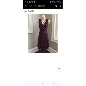 41 Hawthorn Sleeveless Navy Blue & Red Faux Wrap Dress ~ Women's medium - Picture 1 of 3