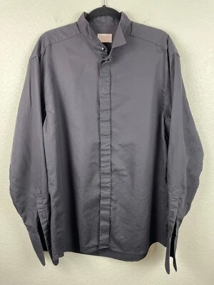 Eton Contemporary French Cuff Tuxedo Dress Shirt Men's 42/16.5 Black Elegant EUC - Image 1 of 4