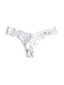 Hanky Panky L33429 White "Bride" Low Rise Bridal Thong One Size Fits 2-12 - Picture 1 of 2