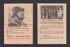 WWII Volantino RSI. Il Duce fonda l'impero il Re e Badoglio..Colonie Asse Savoia